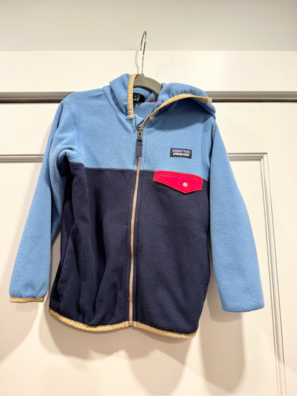 Patagonia Kids Snap T Colorblock Fleece Hoodie 4T Fall Winter Outdoor Hiking